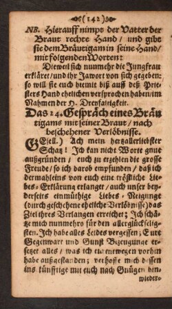 [Gespräche 24., 25., 26. Gespräche eines Bräutigams mit seiner Braut]