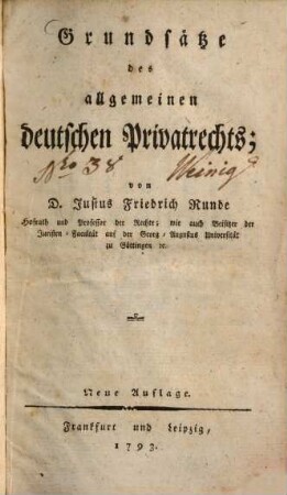 Grundsätze des allgemeinen deutschen Privatrechts