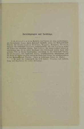 Berichtigungen und Nachträge