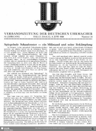 Spiegelnde Schaufenster - ein Mißstand und seine Bekämpfung