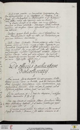 § VI. De officiis quibusdam Bibliothecarÿ