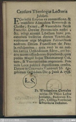 Censura Theologiae Lectoris Iubilati