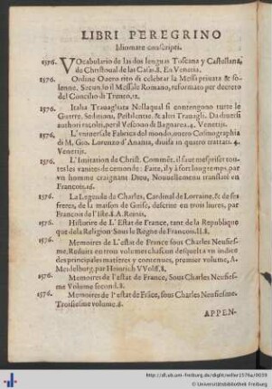 Libri Peregrino Idiomate conscripti.