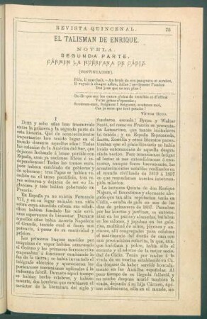 El talismán de Enrique. : Novela. Segunda parte. Carmen la huérfana de Cádiz. (Continuación).