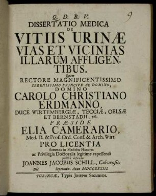 Dissertatio Medica De Vitiis Urinae Vias Et Vicinias Illarum Affligentibus
