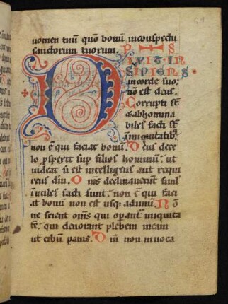 Fleuronnée-Initiale D, gespalten (Ps 52)