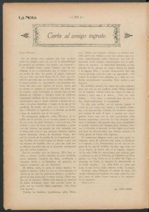 Carta al amigo ingrato