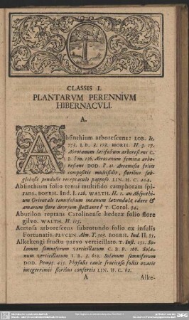 Classis I. Plantarum Perennium Hibernaculi