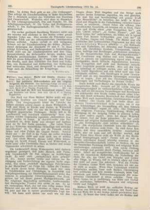 185-188 [Rezension] Müller, Hans Michael, Macht und Glaube
