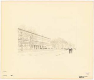 Verwaltungsgebäude der Sächsischen Bauernschaft, Dresden: Perspektivische Ansicht von Punkt A (Variante)
