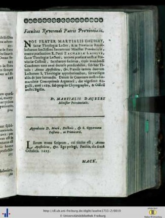 Facultas Reverendi Patris Provincialis