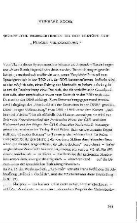 Sprachliche Beobachtungen bei der Lektüre der "Prager Volkszeitung"