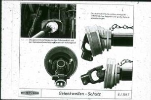 Übersicht: Antriebs- und Anbausystem, Gelenkwelle, Bauart, Arbeitssicherheit
