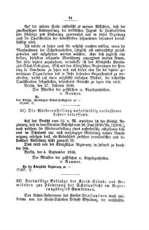 Freiwillige Beiträge der Kreis-Stände und Gemeinden zur Förderung der Schulaufsicht im Regierungsbezirk Gumbinnen : [IV. Elementarschulwesen]