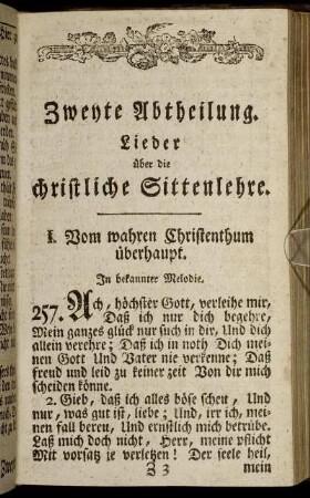 I. Vom wahren Chritsentum überhaupt. - III. Von der Glückseligkeit wahrer Christen.