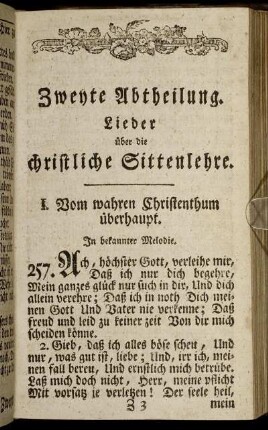 I. Vom wahren Chritsentum überhaupt. - III. Von der Glückseligkeit wahrer Christen.