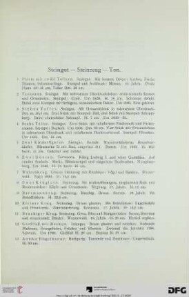 Steingut – Steinzeug – Ton (Nr. 1-15)