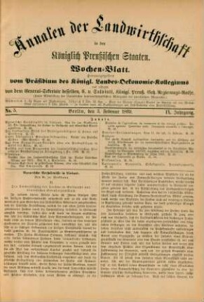 No. 5. Berlin, den 3. Februar 1869. IX. Jahrgang.