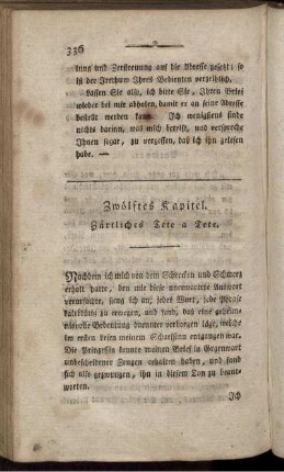 Zwölftes Kapitel. Zärtliches Tete a Tete.