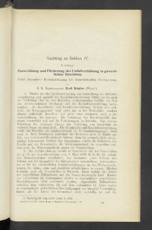 Nachtrag zu Sektion IV.