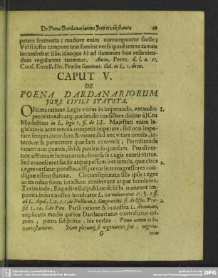 Caput V. De Poena Dardanariorum Iure Civili Statuta