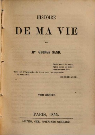 Histoire de ma vie, 11