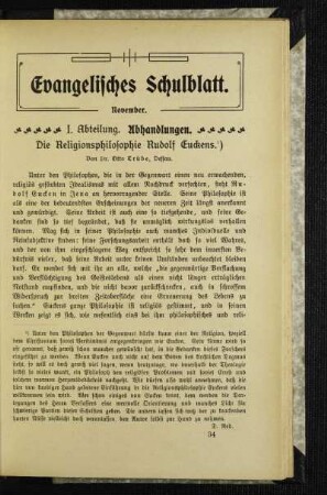 ¬Die¬ Religionsphilosophie Rudolf Euckens