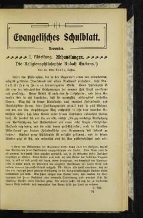 ¬Die¬ Religionsphilosophie Rudolf Euckens