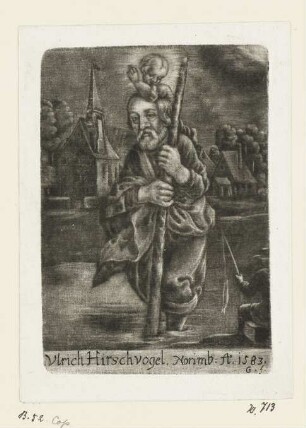 Heiliger Christophorus nach rechts schauend