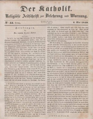 209-212 Zeitfragen : VI. Das kirchliche Synodal-Institut (Fortsetzung)