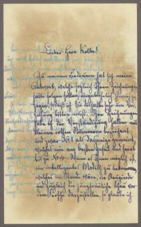 Brief von Ferdinand von Harrach an Georg Kolbe