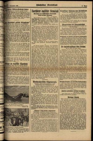 Zweite Ausgabe vom Mittwoch, den 06. September 1939.