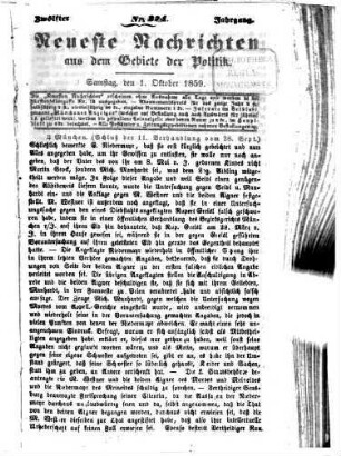 Neueste Nachrichten aus dem Gebiete der Politik. 1859 = Jg. 12, 10 - 12