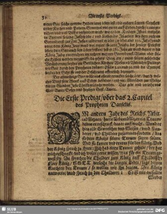 Die erste [- fünffte] Predigt, uber das 2. Capitel des Propheten Danielis