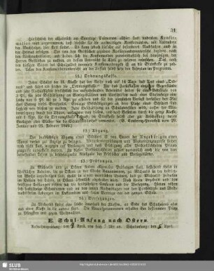 E. Schul-Anfang nach Ostern