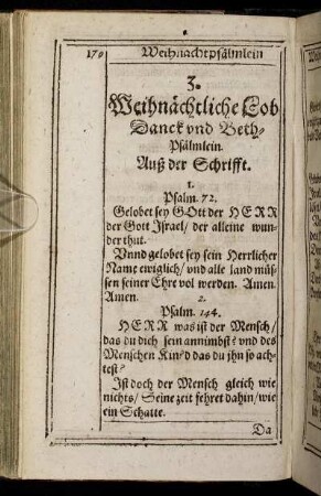3. Weihnächtliche Lob Danck und Beth-Psälmlein.