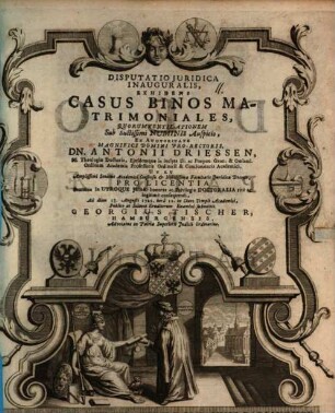 Diss. iur. inaug., exhibens casus binos matrimoniales
