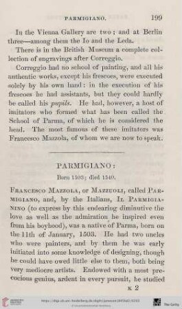 Parmigiano: Born 1503; died 1540