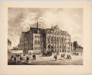 Die neue Kreuzschule am Georgplatz (1945 zerstört) in Dresden