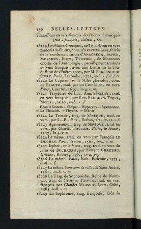 150-152, Traductions en vers francois des Poemes dramatiques grecs, francois, italiens, &c