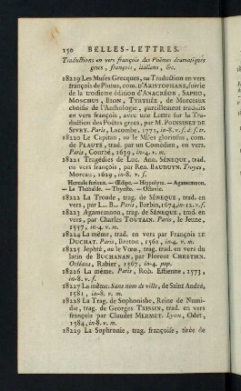150-152, Traductions en vers francois des Poemes dramatiques grecs, francois, italiens, &c