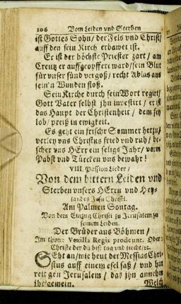 VIII. Von dem bittern Leiden und Sterben unsers Herrn und Heylandes Jesu Christi.