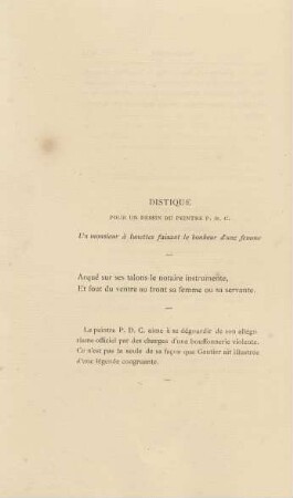 Distique Pour Un Dessin Du Peintre P. D. C.