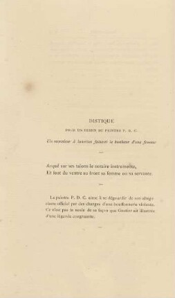 Distique Pour Un Dessin Du Peintre P. D. C.