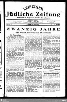 Leipziger jüdische Zeitung : Wochenblatt für die gesamten Interessen des Judentums