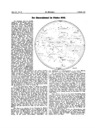 Der Sternenhimmel im Oktober 1936