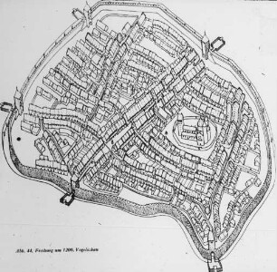 Freiburg im Breisgau, schematischer Plan der Stadtkerns