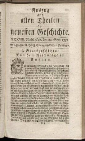 XXXVIII. Nachl. Cob. den 22. Sept. 1751.