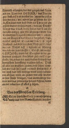 16. Von des Menschen Erlösung.