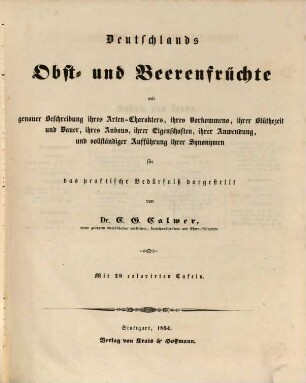 Landwirthschaftliche und technische Pflanzenkunde, 2. Deutschlands Obst- und Beerenfrüchte